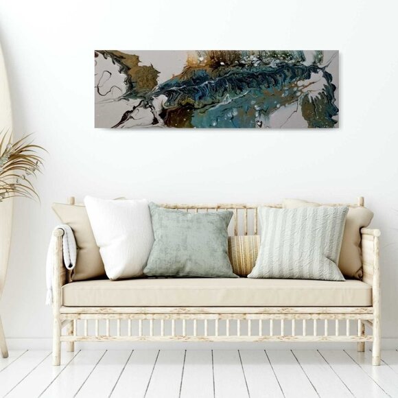 Original‎ Acrylic Modern Abstract Landscape 12 x 24 - Picture 1 of 12